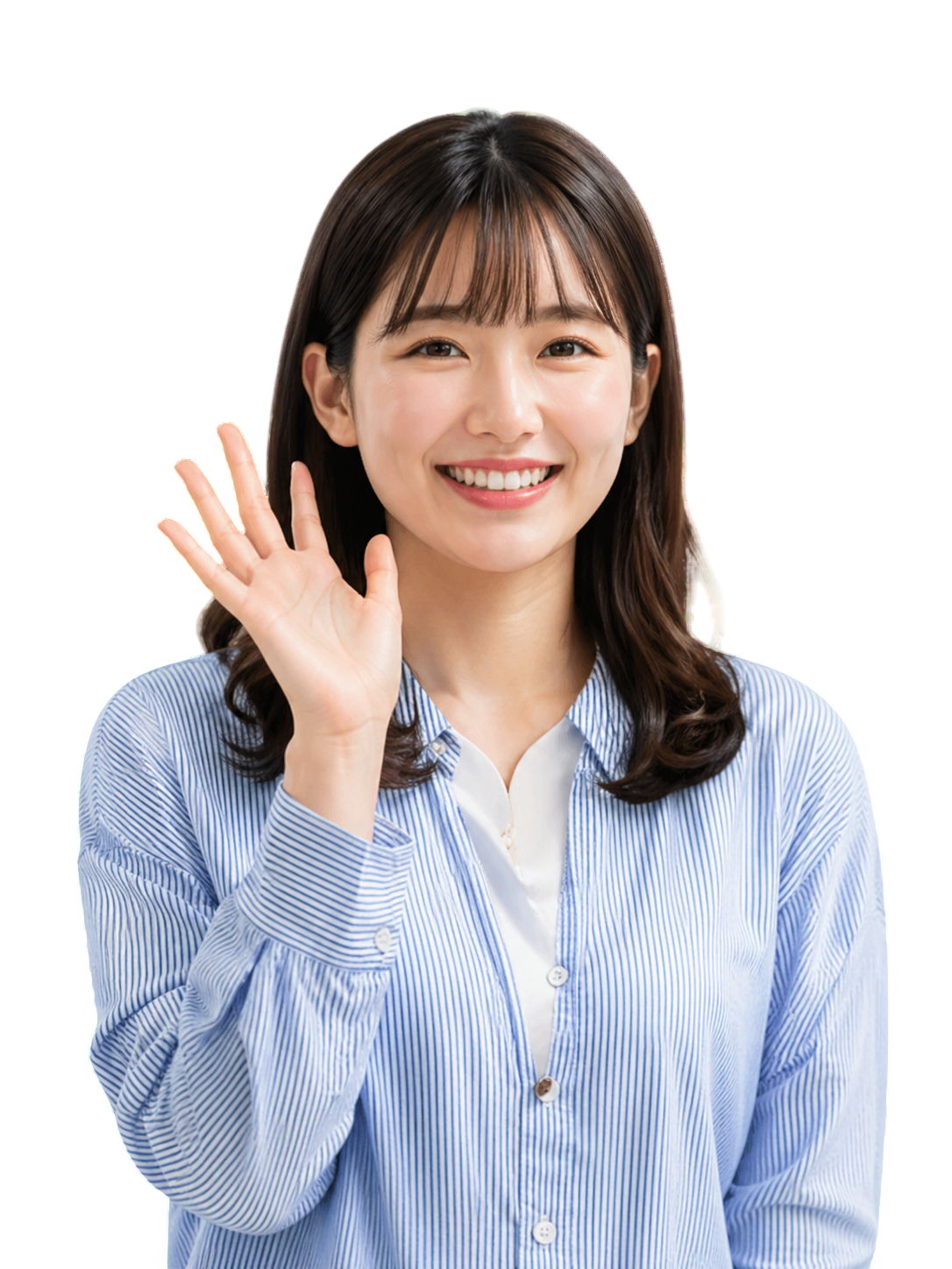 笑顔で手を振る人